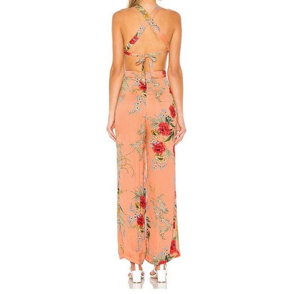 SUPER DOWN Sara Open Back Floral Jumpsuit Size: L - Picture 4 of 4